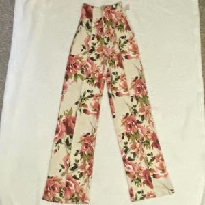 High wasted floral pants